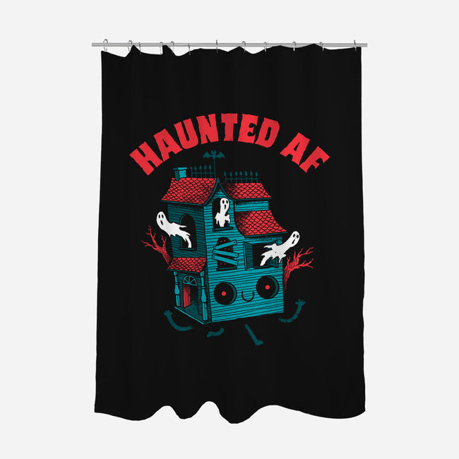 Haunted AF-none polyester shower curtain-DinoMike