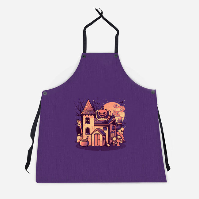 Spooky House-unisex kitchen apron-eduely