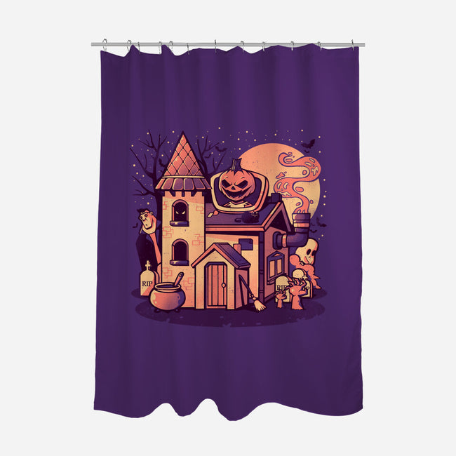 Spooky House-none polyester shower curtain-eduely