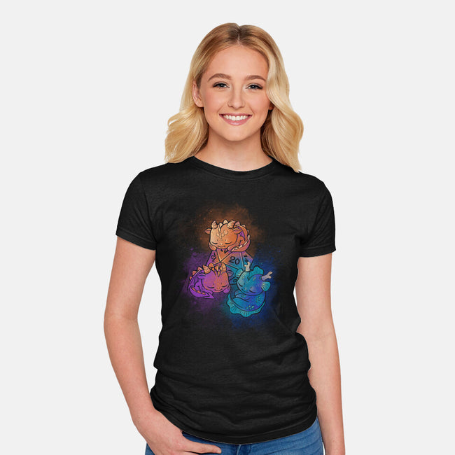 D20 Sleeping Dragons!-womens fitted tee-ricolaa