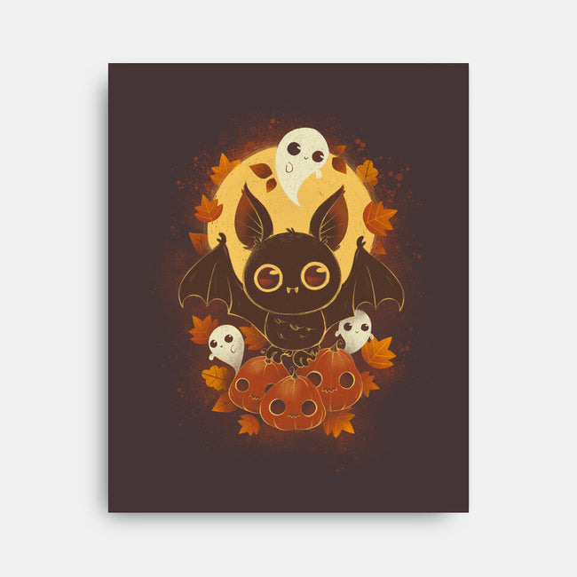 Pumpkins And Ghosts-none stretched canvas-ricolaa