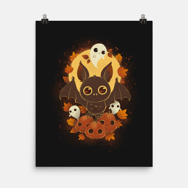 Pumpkins And Ghosts-none matte poster-ricolaa
