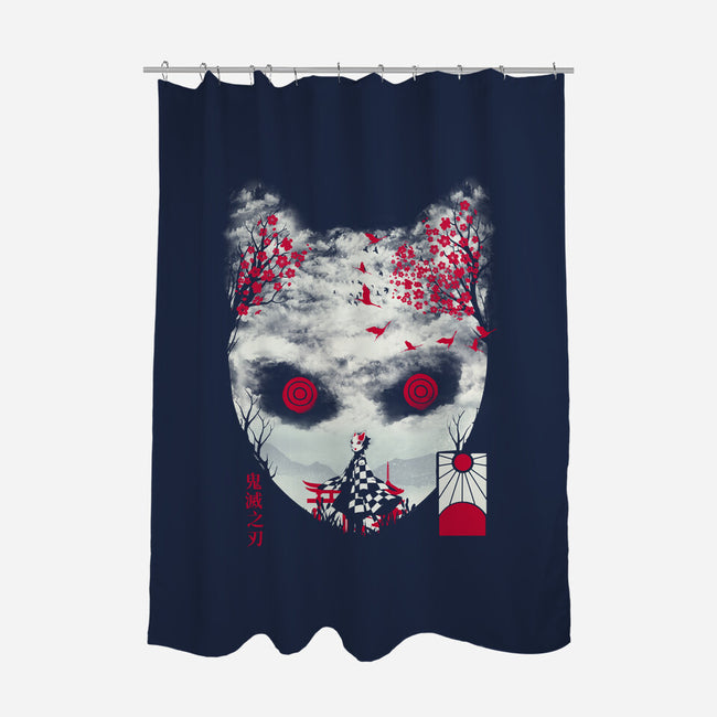 Tanjiro Mask-none polyester shower curtain-dandingeroz