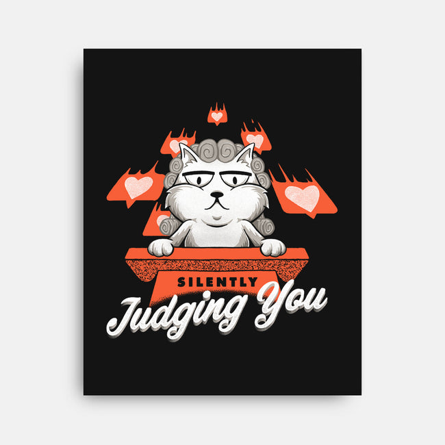 Silently Judging You-none stretched canvas-zawitees