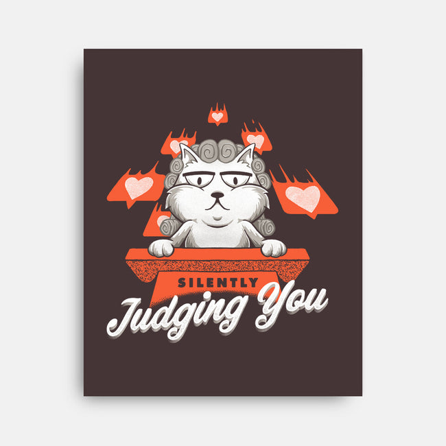 Silently Judging You-none stretched canvas-zawitees