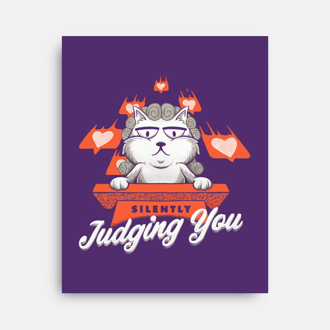 Silently Judging You-none stretched canvas-zawitees
