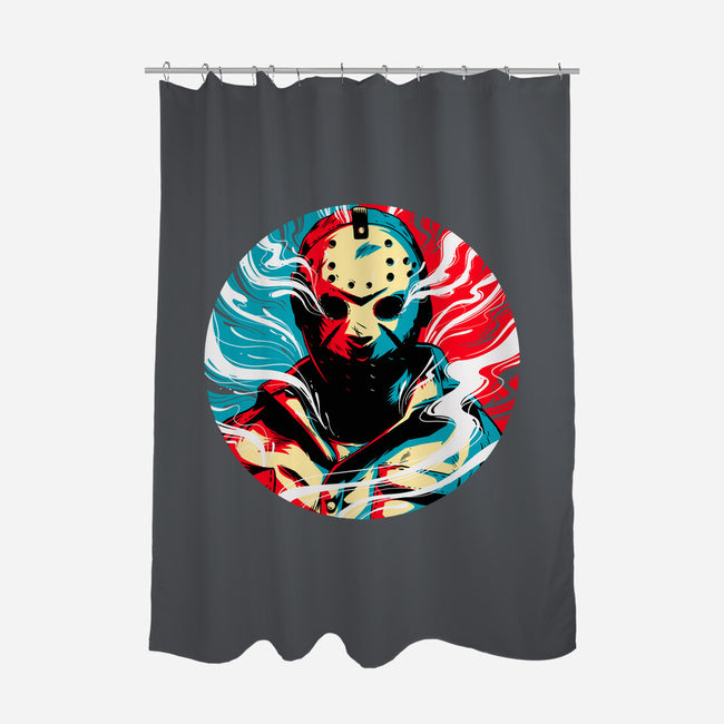 Crystal Lake Colors-none polyester shower curtain-Douglasstencil
