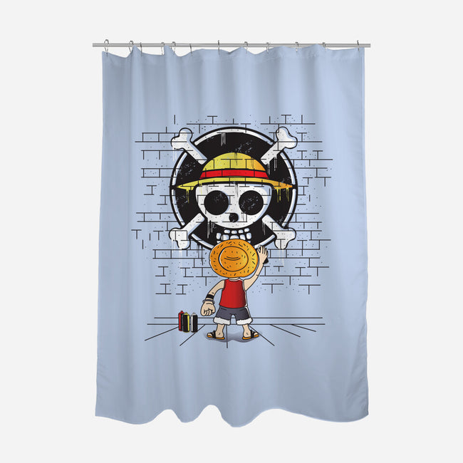 The Pirate's Logo-none polyester shower curtain-turborat14