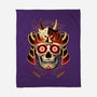 Samurai Calavera Skull-none fleece blanket-NemiMakeit