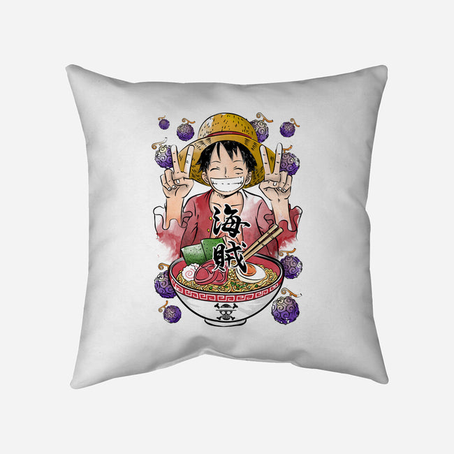 Pirate King Ramen-none removable cover throw pillow-DrMonekers