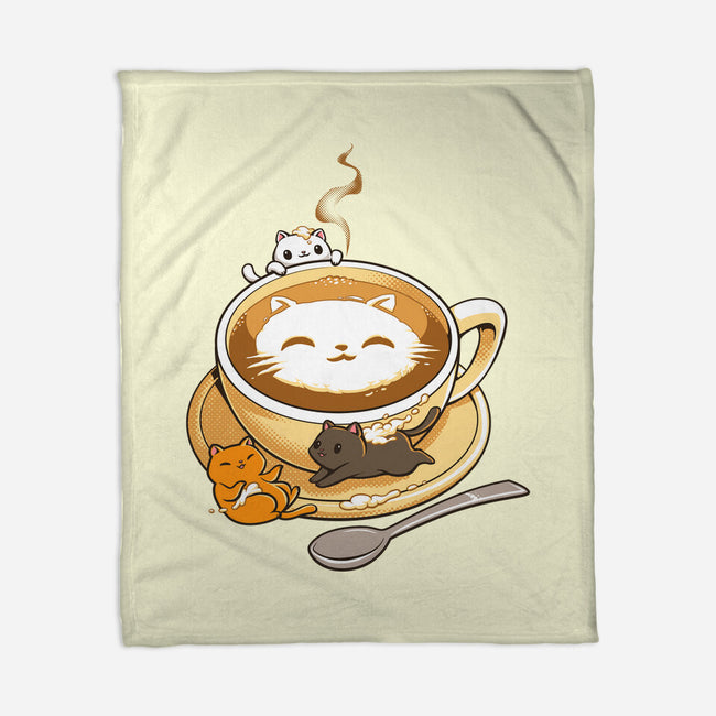 Latte Cat-none fleece blanket-tobefonseca