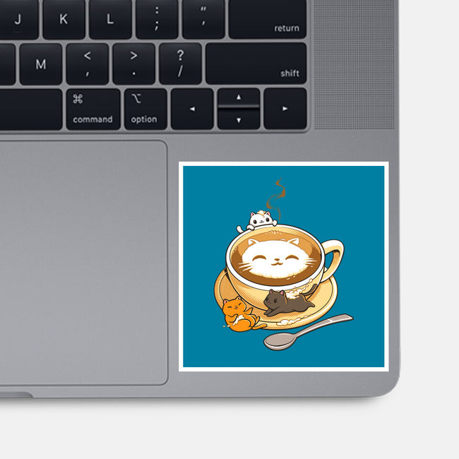 Latte Cat-none glossy sticker-tobefonseca