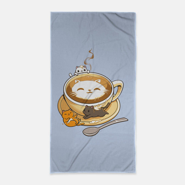 Latte Cat-none beach towel-tobefonseca