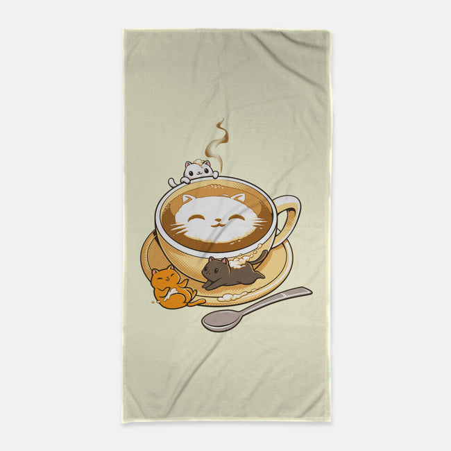 Latte Cat-none beach towel-tobefonseca