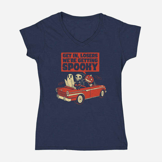 Getting Spooky-womens v-neck tee-DinoMike