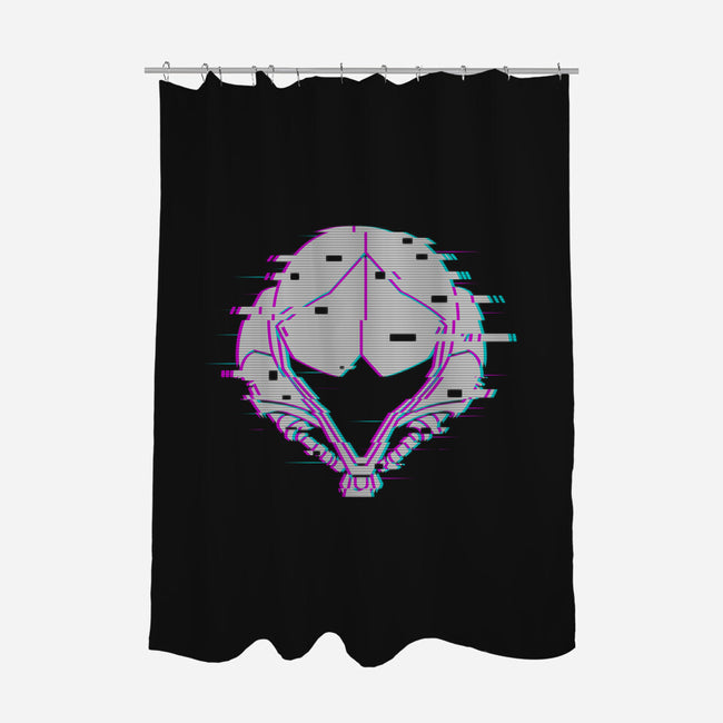 Glitch Samus-none polyester shower curtain-shirox