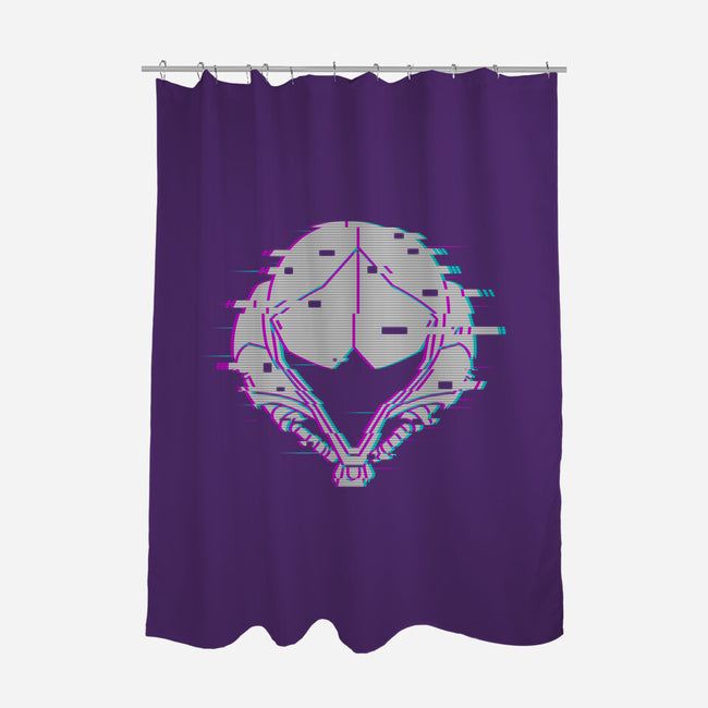 Glitch Samus-none polyester shower curtain-shirox