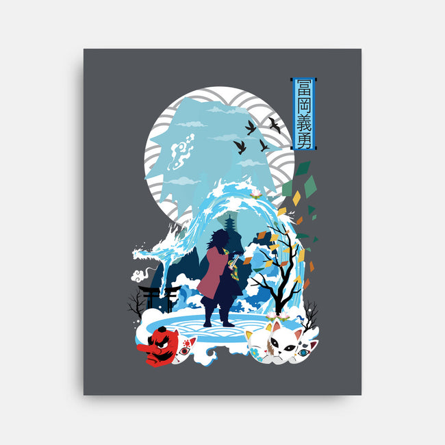 Giyu Tomioka Negative Space-none stretched canvas-SwensonaDesigns