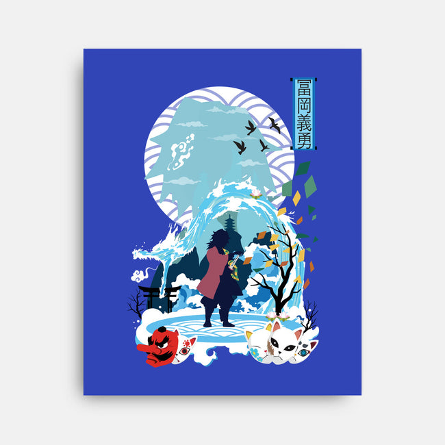 Giyu Tomioka Negative Space-none stretched canvas-SwensonaDesigns