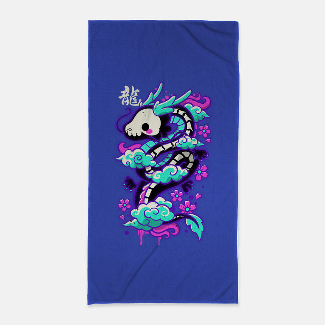 Cyber Ghost Dragon-none beach towel-NemiMakeit