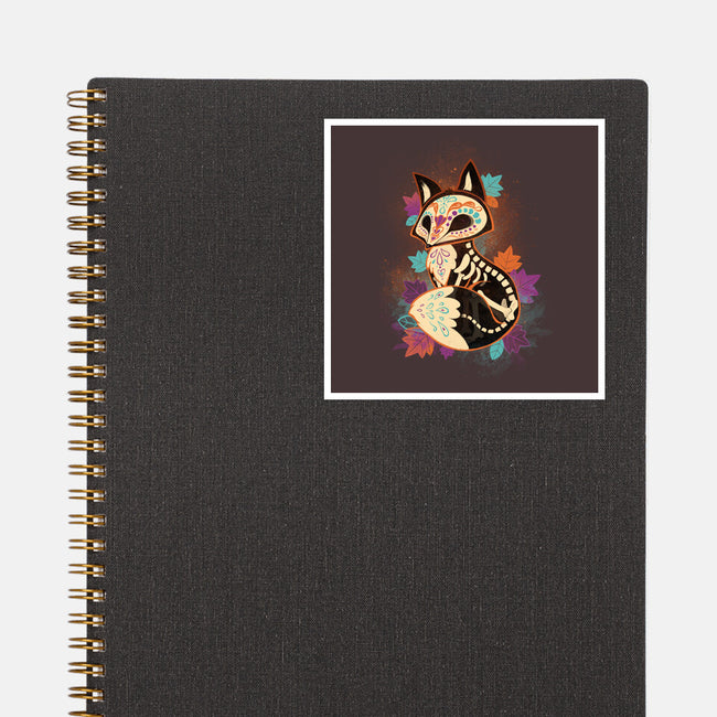 Skeleton Fox-none glossy sticker-ricolaa