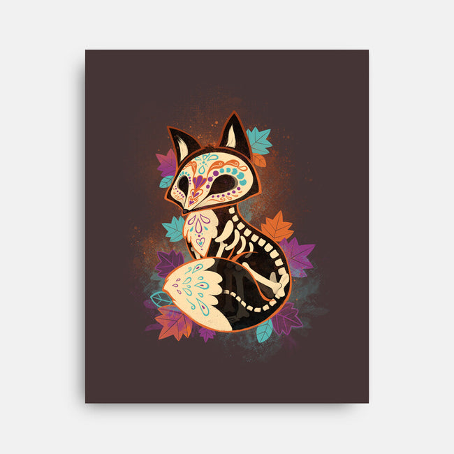 Skeleton Fox-none stretched canvas-ricolaa