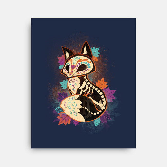 Skeleton Fox-none stretched canvas-ricolaa