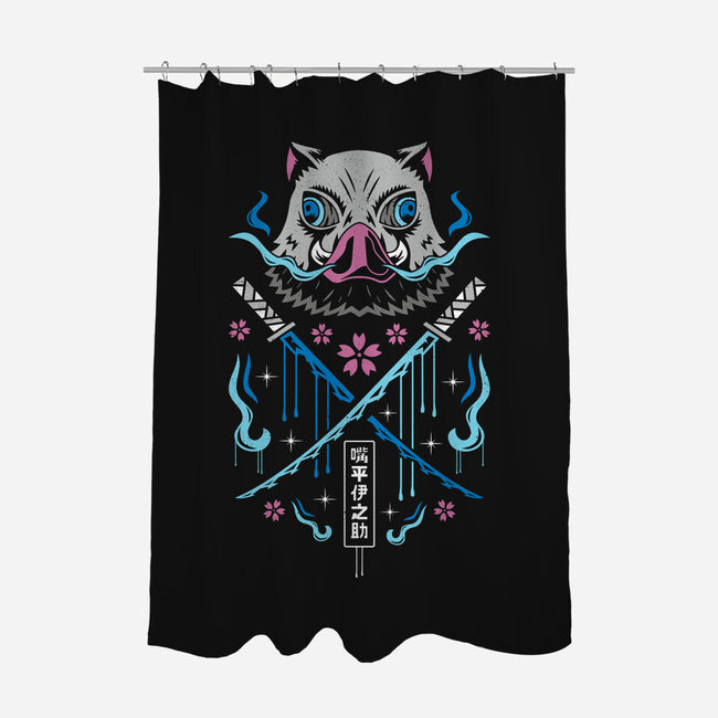 Beast Breathing Swordsman-none polyester shower curtain-Logozaste
