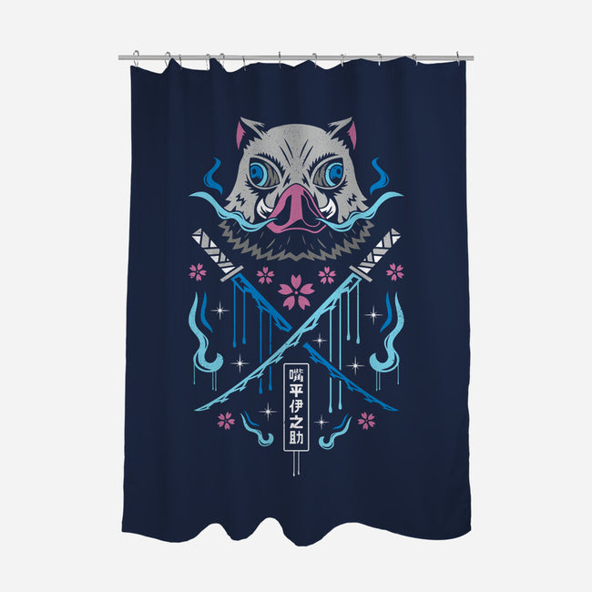 Beast Breathing Swordsman-none polyester shower curtain-Logozaste