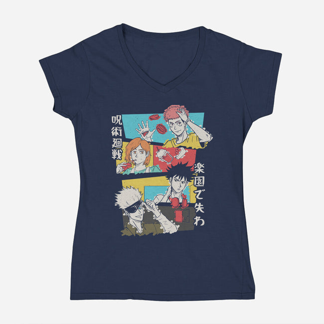 Tokyo High Squad-womens v-neck tee-Arigatees
