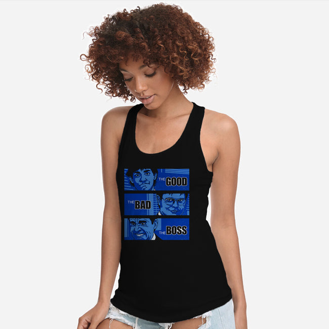 The Good, The Bad And The Boss-womens racerback tank-Getsousa!