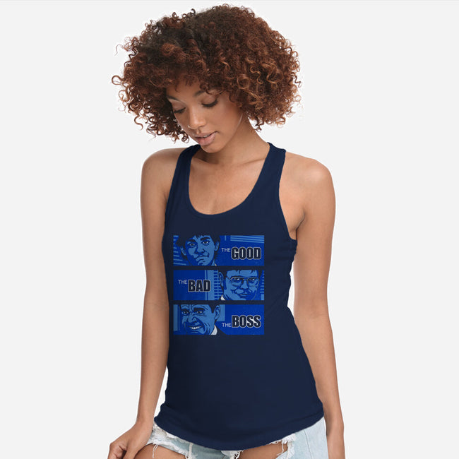 The Good, The Bad And The Boss-womens racerback tank-Getsousa!