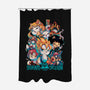 90's Anime Neko-none polyester shower curtain-Corgibutt
