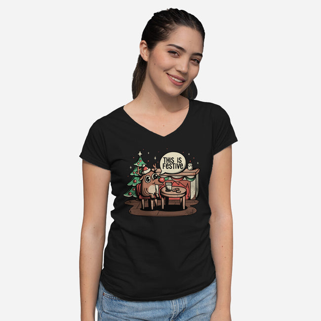 This Is Festive-womens v-neck tee-eduely