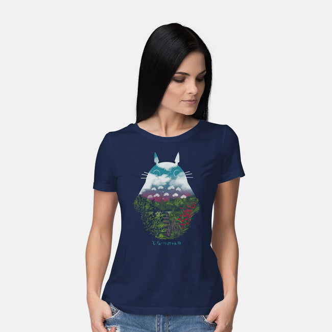 Anime Scenery-womens basic tee-pescapin