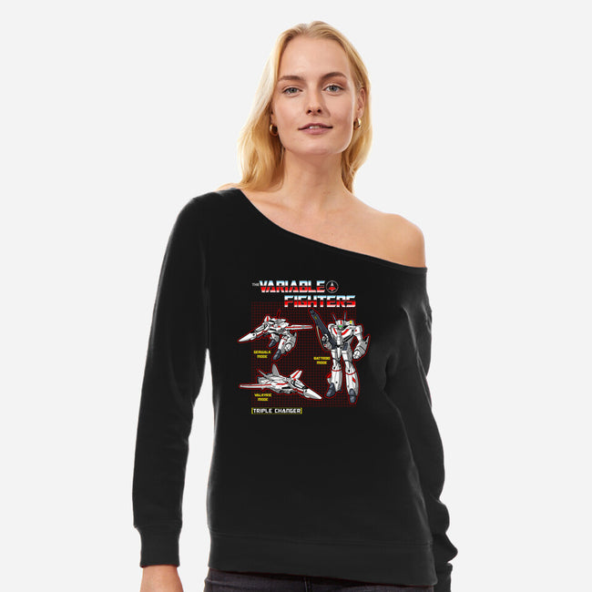 The Variable Fighters-womens off shoulder sweatshirt-Boggs Nicolas