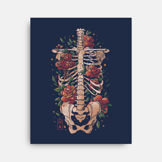 Bones And Flowers-none stretched canvas-eduely