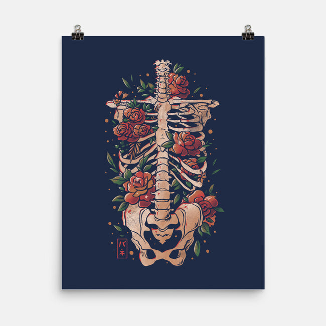 Bones And Flowers-none matte poster-eduely