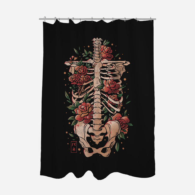 Bones And Flowers-none polyester shower curtain-eduely