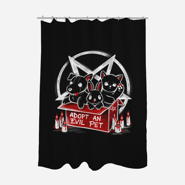 Adopt An Evil Pet-none polyester shower curtain-NemiMakeit