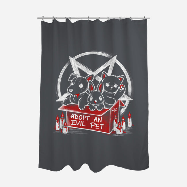 Adopt An Evil Pet-none polyester shower curtain-NemiMakeit
