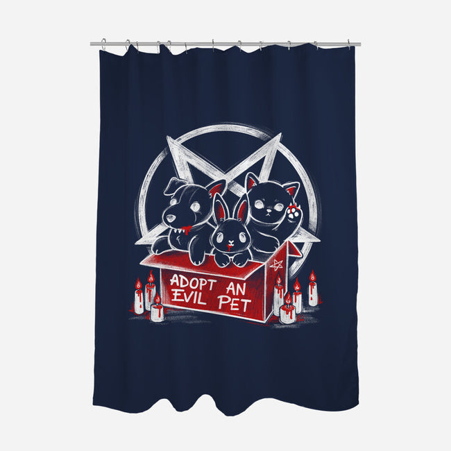 Adopt An Evil Pet-none polyester shower curtain-NemiMakeit