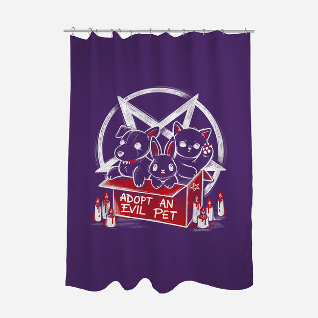 Adopt An Evil Pet-none polyester shower curtain-NemiMakeit