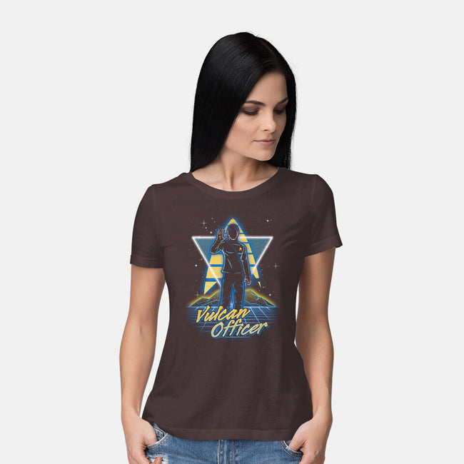 Retro Vulcan Officer-womens basic tee-Olipop