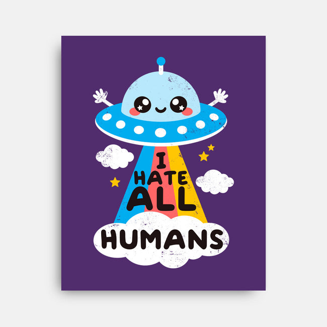 I Hate All Humans-none stretched canvas-NemiMakeit