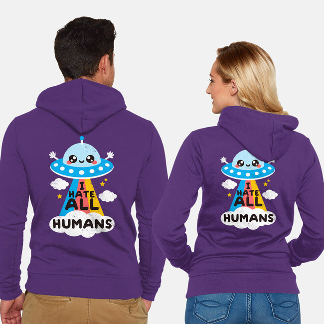 I Hate All Humans-unisex zip-up sweatshirt-NemiMakeit