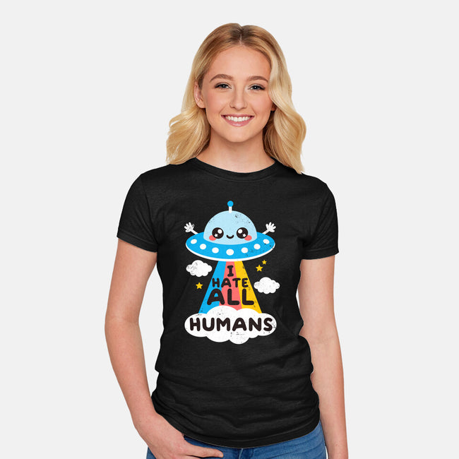 I Hate All Humans-womens fitted tee-NemiMakeit