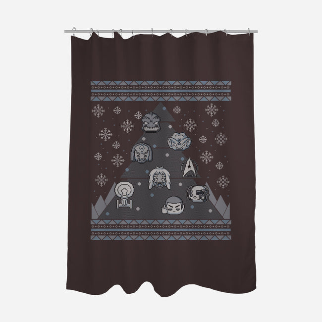 Trekkie Christmas Tree-none polyester shower curtain-xMorfina