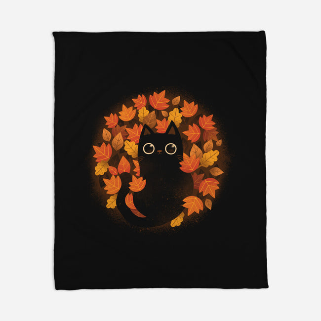 Autumn Cat-none fleece blanket-ricolaa