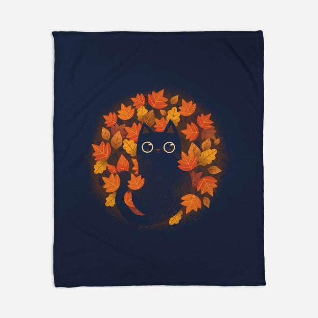Autumn Cat-none fleece blanket-ricolaa